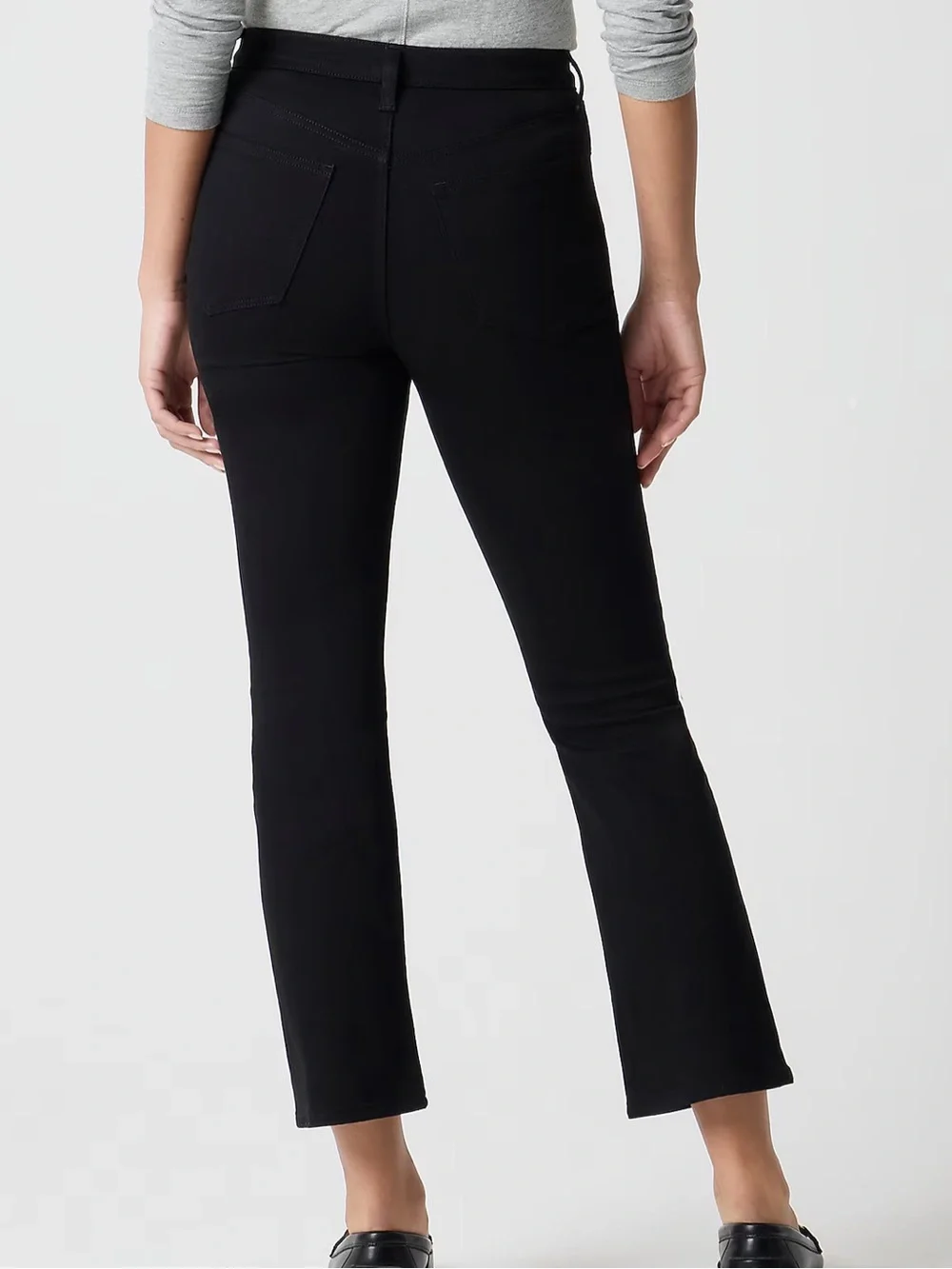J Crew NWT mid-rise‎ flare crop all day stretch black womens  size 28P